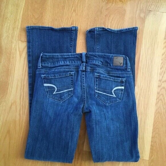 American Eagle Artist Flared Denim Jeans 0 Short - Picture 2 of 4